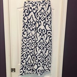 Soft Surroundings Navy and White Wide Leg Pants